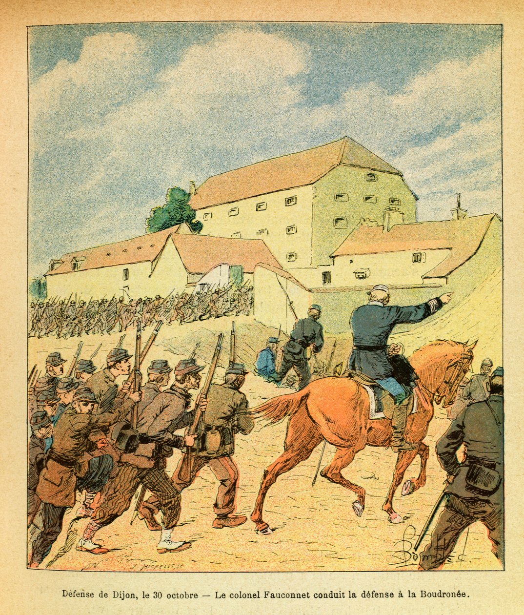 Východní Armee seržanta Eugena, dit Grenest, ilustrovaný Louisem Bombledem (1862-1927) (francouzsko-německá válka; kampaň 1870-1871): Obrana města Dijon 30. října od Louis Charles Bombled