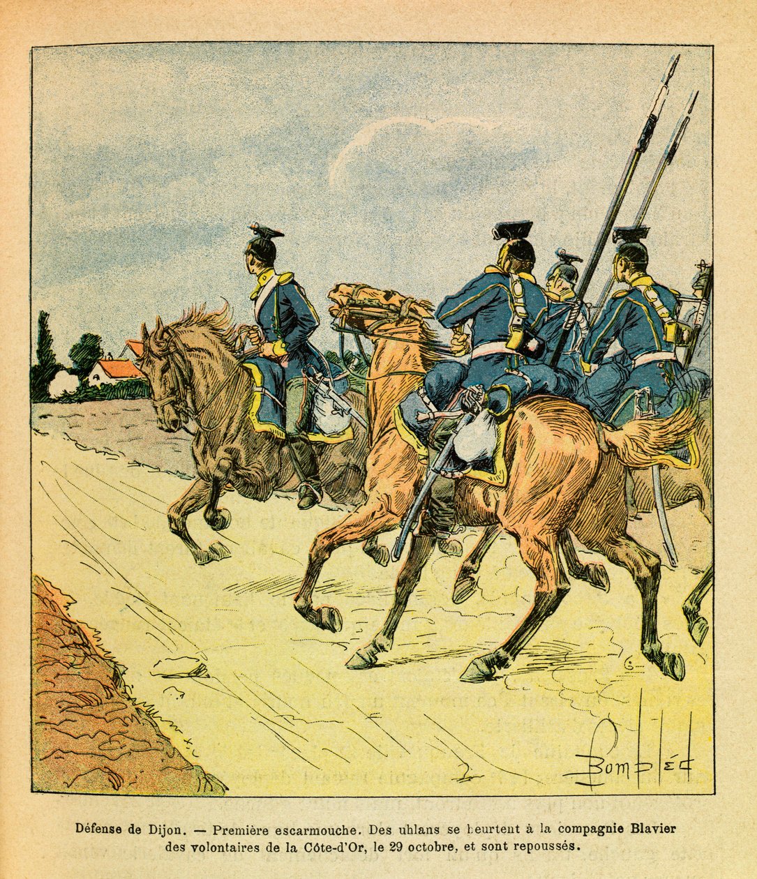 Východní Armee seržanta Eugena, dit Grenest, ilustrovaný Louisem Bombledem (1862-1927) (francouzsko-německá válka; kampaň 1870-1871): Obrana Dijonu 29. října od Louis Charles Bombled