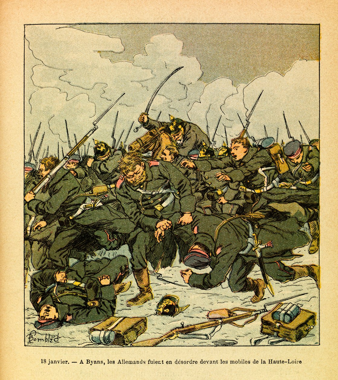 Východní Armee of Eugene Sergeant, známý jako Grenest, ilustrovaný Louisem Bombledem (1862-1927) (francouzsko-německá válka; kampaň 1870-1871): 18. ledna od Louis Charles Bombled