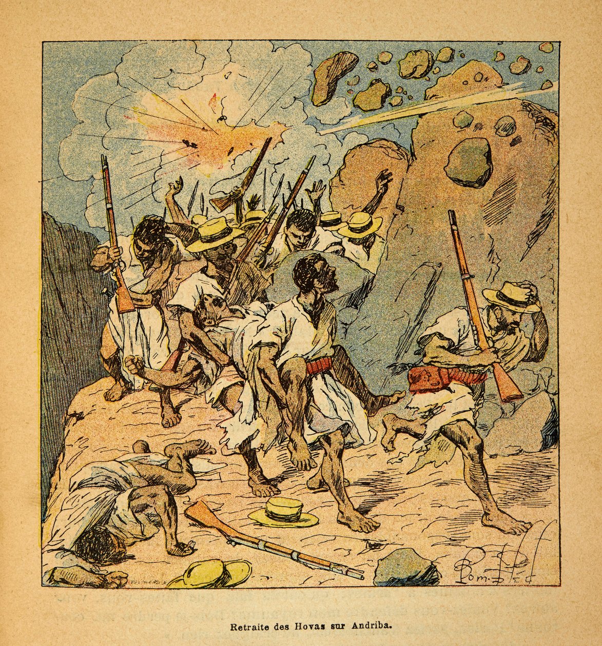 Válka na Madagaskaru - neoficiální historie francouzských expedic 1885-1895 od Henri Galli dit Galllichet (1854-1922), ilustrované Louisem Bombledem (1862-1927): Soukromá sbírka od Louis Charles Bombled