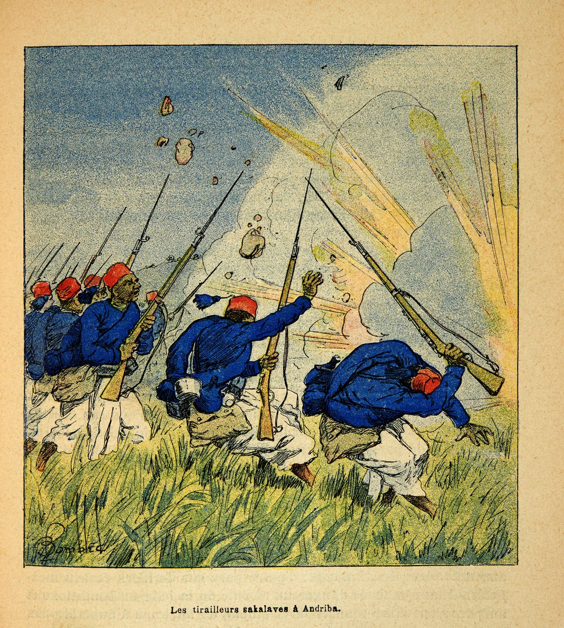 Válka na Madagaskaru - neoficiální historie francouzských expedic 1885-1895 od Henri Galli dit Galllichet (1854-1922), ilustrované Louisem Bombledem (1862-1927): Soukromá sbírka od Louis Charles Bombled