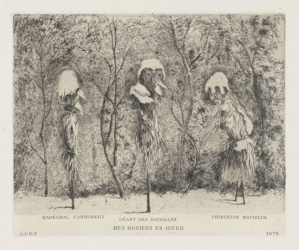 Fantasy kompozice o prusko-francouzské válce Knife rosiers and hiver (titul na předmětu) od Louis Charles Hora Siccama