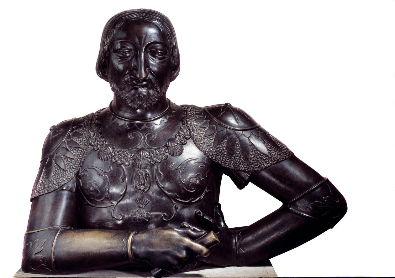 Busta francouzského krále Františka I. v bronzu. Socha Louis Claude Antoine Vasse (1716-1772) 1756 Paříž. muzeum Louvre od Louis Claude Vassé
