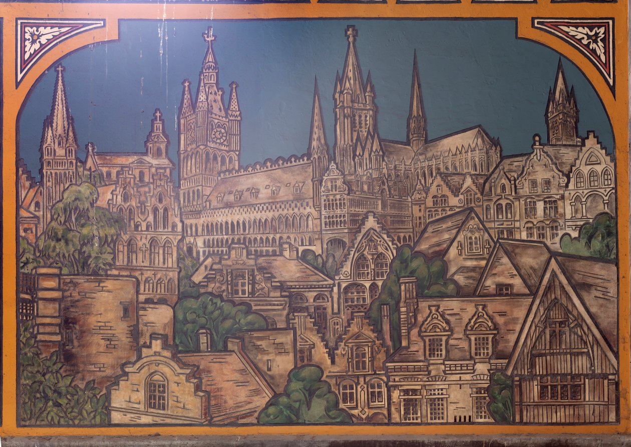 Budova nádraží (Sint-PietersStation). Interiér. 1912. Vstupní hala. od Louis Cloquet