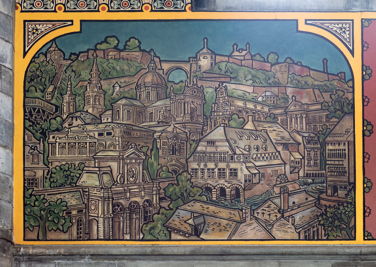 Budova nádraží (Sint-Pietersstation). Interiér. 1912. Vstupní hala. od Louis Cloquet