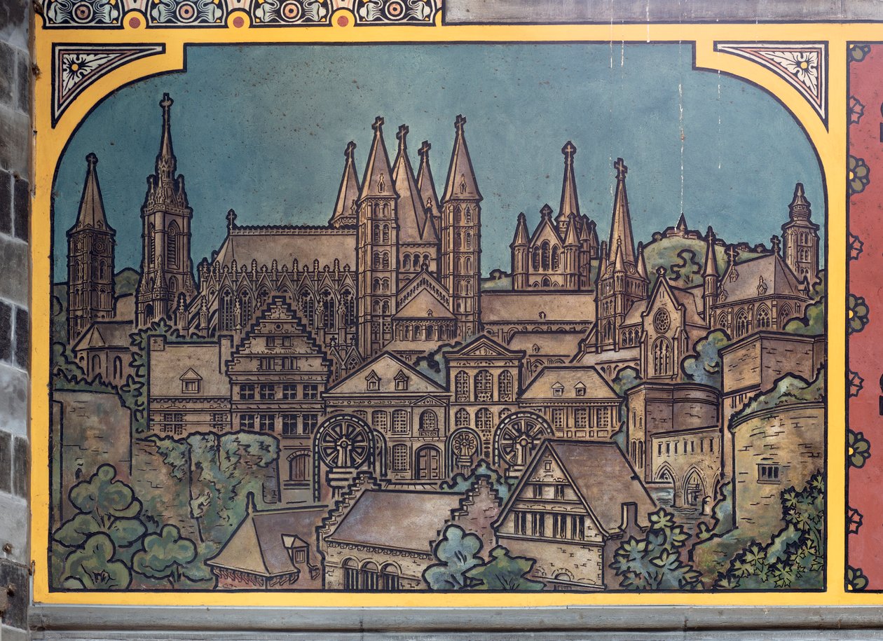 Budova nádraží (Sint-Pietersstation). Interiér. 1912. Vstupní hala. od Louis Cloquet