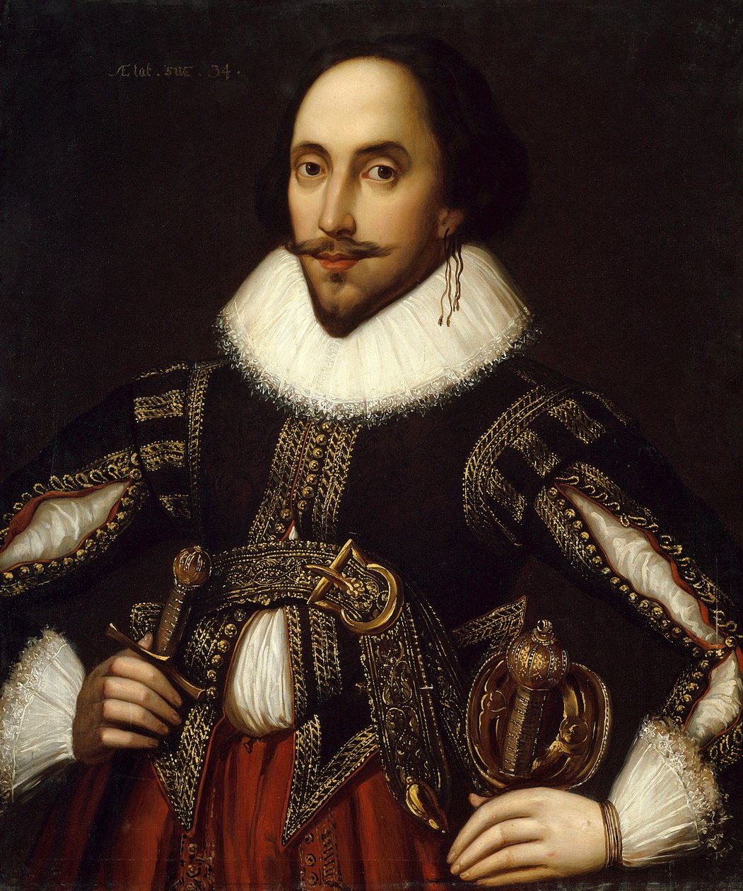 Portrét britského dramatika Williama Shakespeara od Louis Coblitz