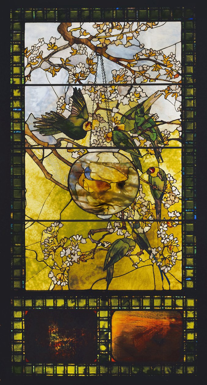 Parakeets and Gold Fish Bowl, c.1893 od Louis Comfort Tiffany