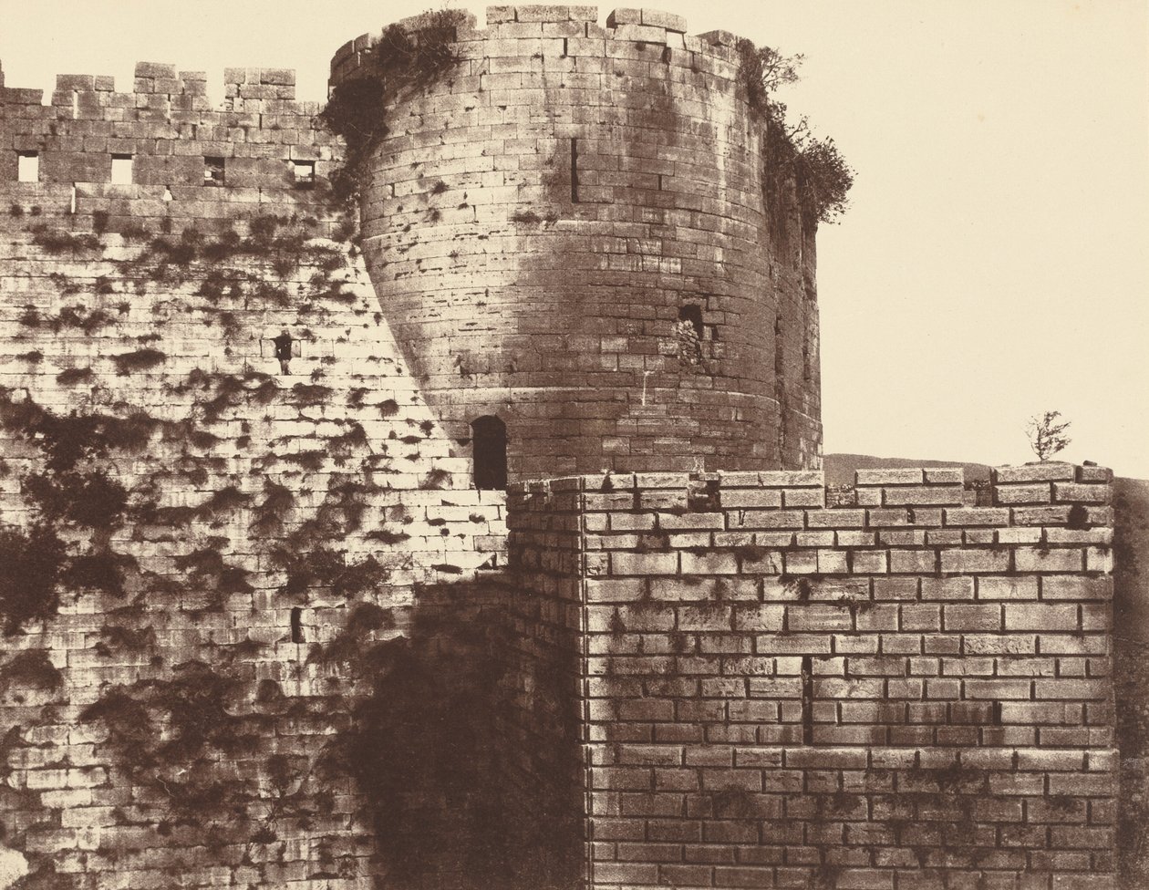 Kalaat-El Hosn, druhá ohrada, exteriér, poledne, 1859/1860 (foto) od Louis de Clercq
