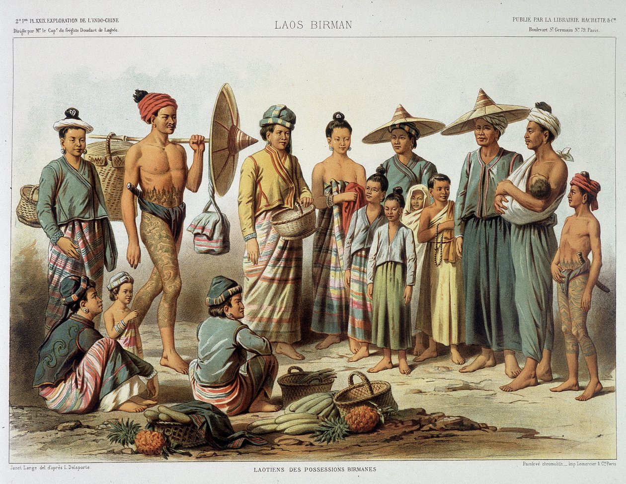 Laoské populace kolem roku 1870 v "" Journey d