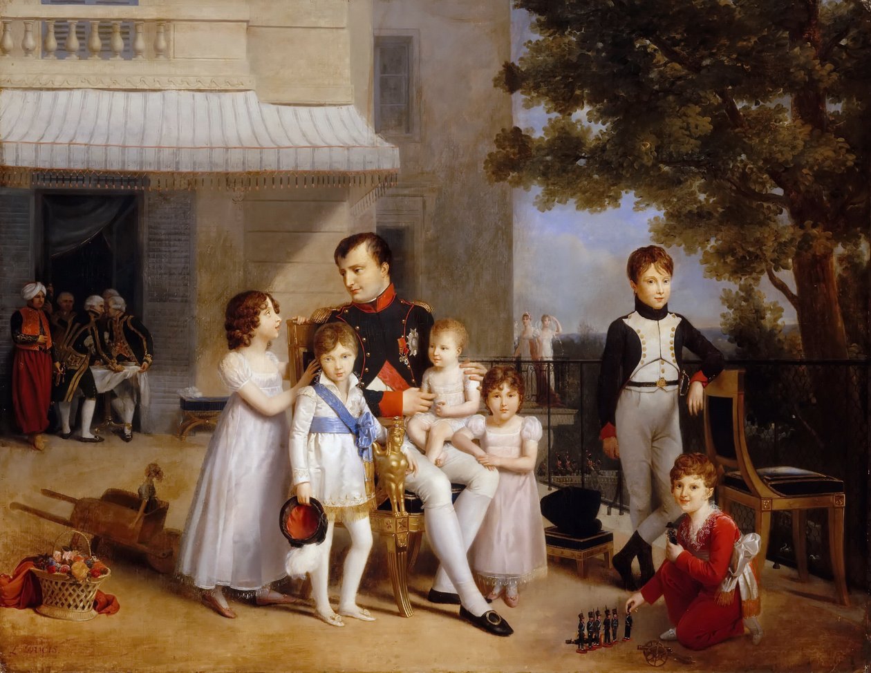 Císař Napoleon I. na terase Château Saint-Cloud obklopený svými dětmi od Louis Ducis