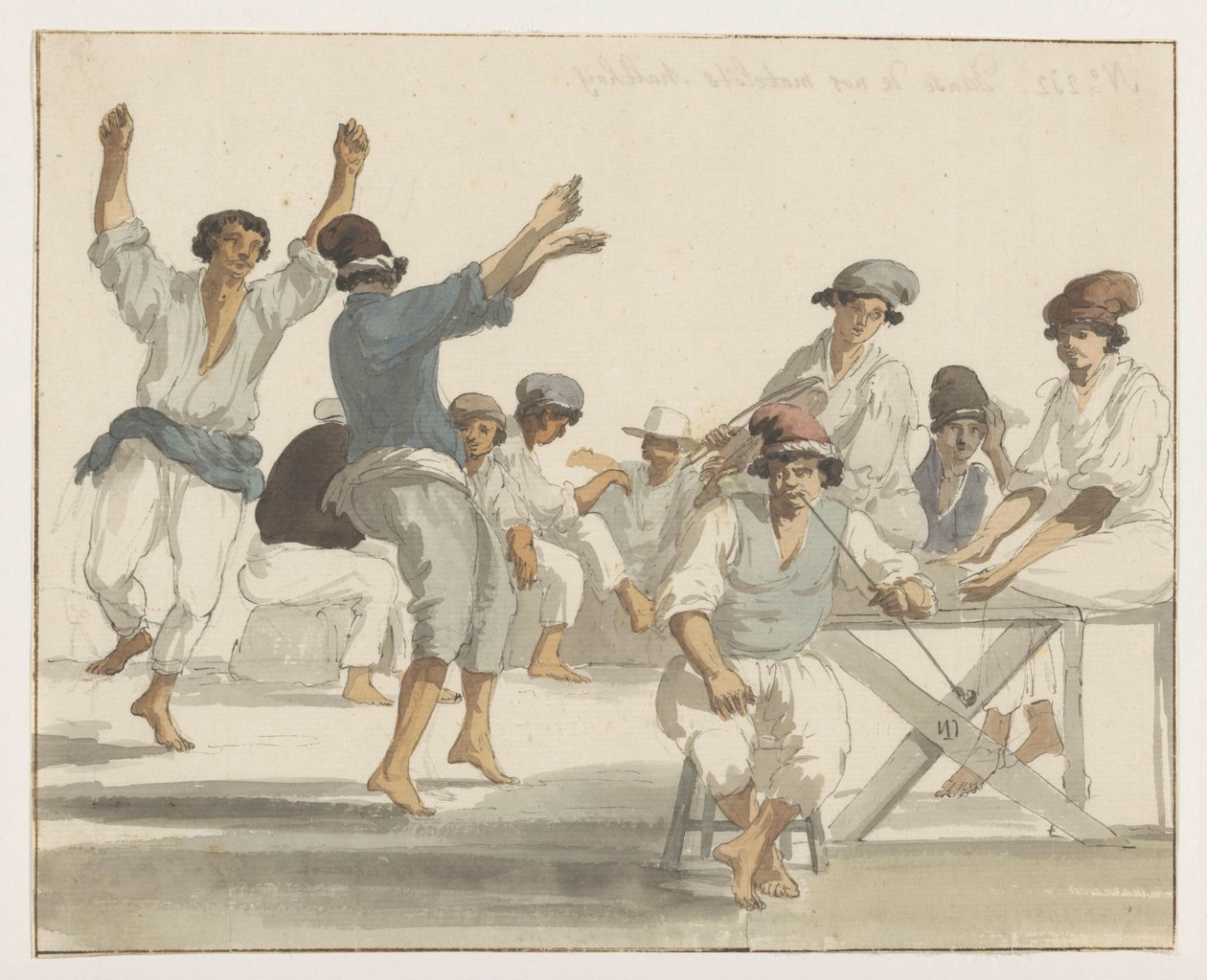 Dansende maltezer matrozen Tanec našich maltských námořníků (název na předmětu) Cesty po Itálii, Sicílii a Maltě - 1778 (název série) od Louis Ducros