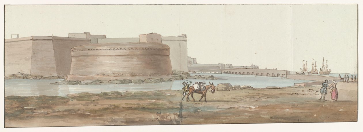 Gezicht op Gallipoli Pohled na vchod do Gallipoli (titul na objektu) Cesty po Itálii, Sicílii a Maltě - 1778 (název série) od Louis Ducros