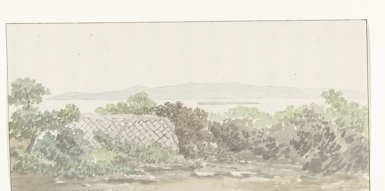 Divadlo Gezicht op de ruïne van het v Brindisi Pohled na zbytky divadla Taranto (název na objektu) Cesty po Itálii, Sicílii a Maltě - 1778 (název série) od Louis Ducros