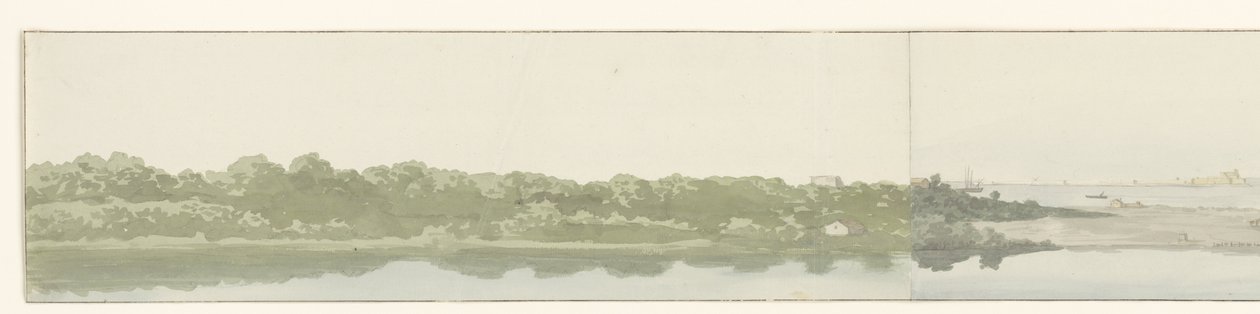 Haven van Brindisi Pohled na přístav Brindisi (název na objektu) Cesty po Itálii, Sicílii a Maltě - 1778 (název série) od Louis Ducros