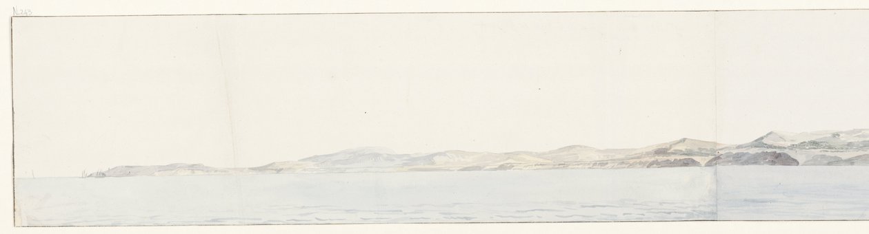 Panorama uvádí Agrigenta do de kust Výhled do dálky na město Girgenti a pobřeží (název na objektu) Cesty po Itálii, Sicílii a Maltě - 1778 (název série) od Louis Ducros