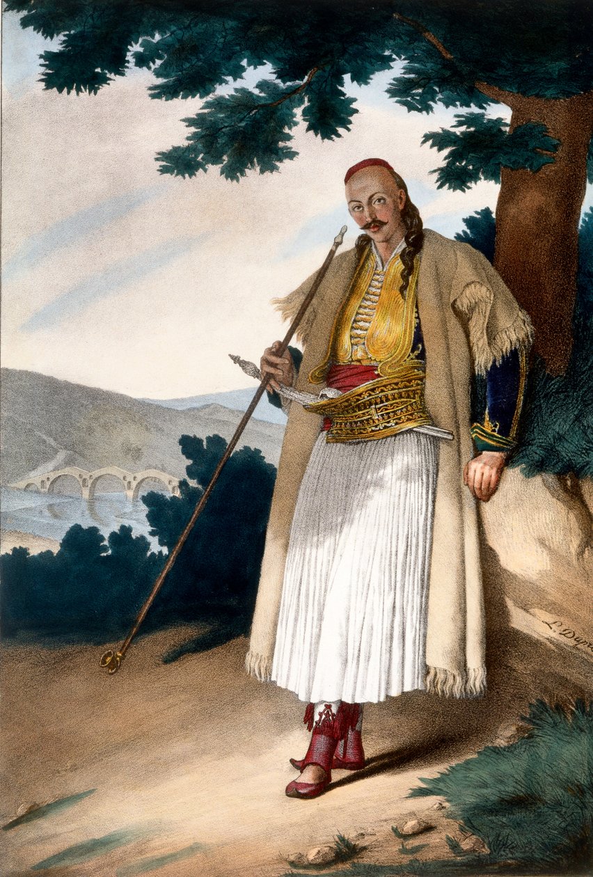 Řecký zahradník nebo hospodyň - Talíř X, vyrytý Lemercierem z „Voyage à Athens et a à Constantinople“, napsal a ilustroval Dupre, 1828 od Louis Dupré