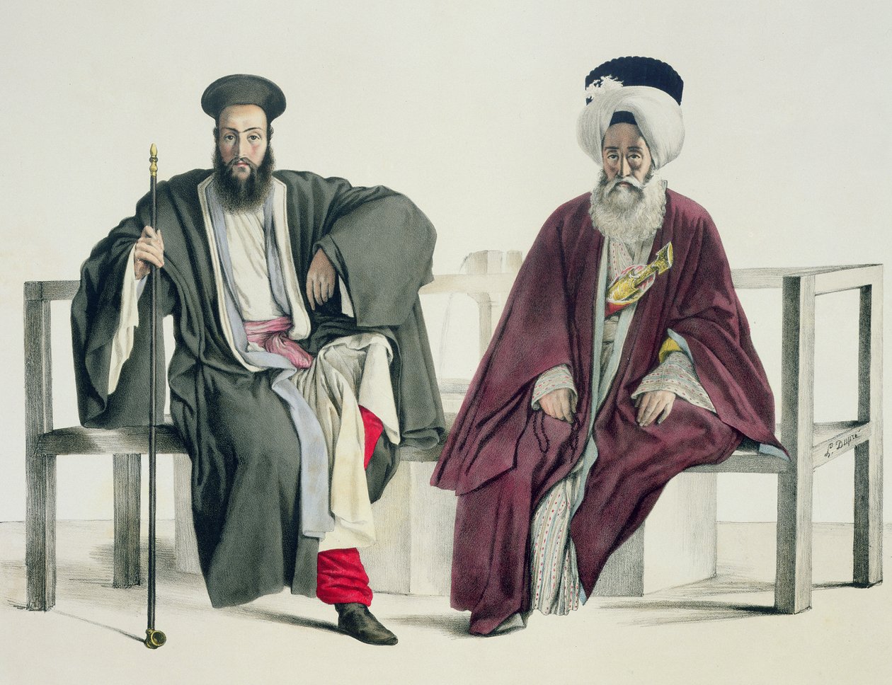 Řecký kněz a Turek, vyrytý bratry Thierry, 1825 od Louis Dupré