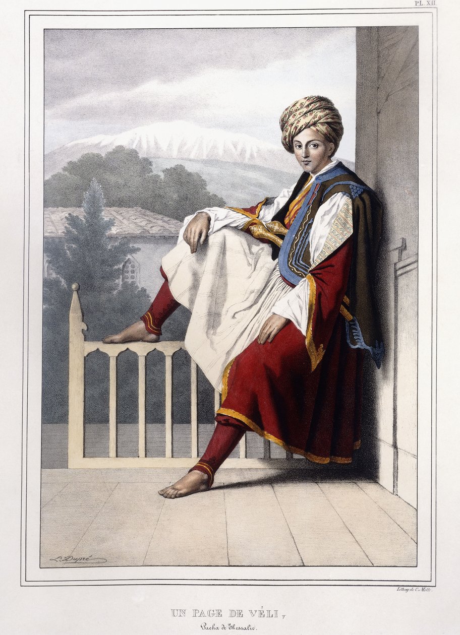 Portrét řeckých a osmanských pohledů a kostýmů z cesty do Athén a Konstantinopole, 1825 od Louis Dupré