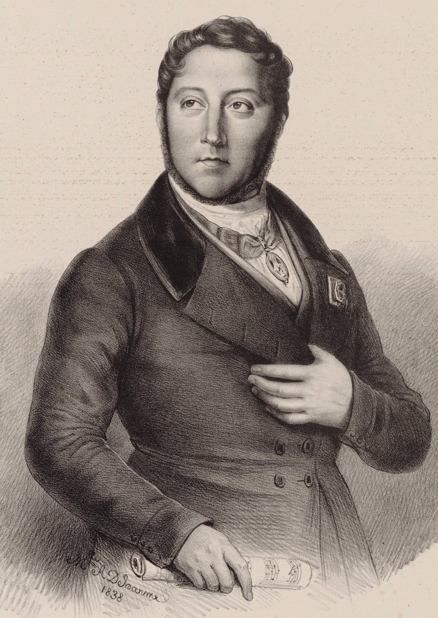 Portrét skladatele Gioachina Antonia Rossiniho 1792-1868, 1838. od Louis Dupré