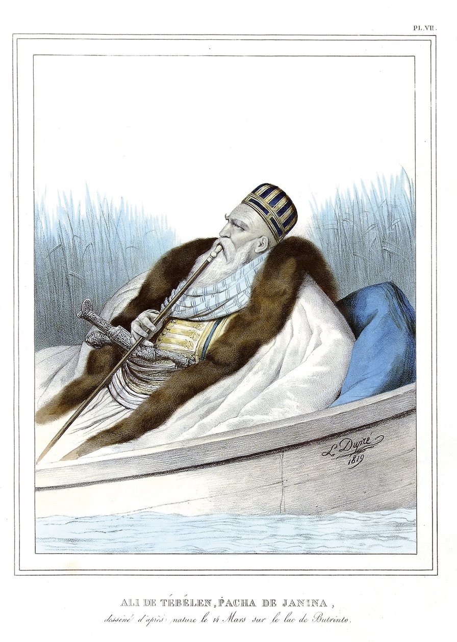 Ali de Tebelen (1741-1822), paša od Janiny, na jezeře Butrinto od Louis Dupré
