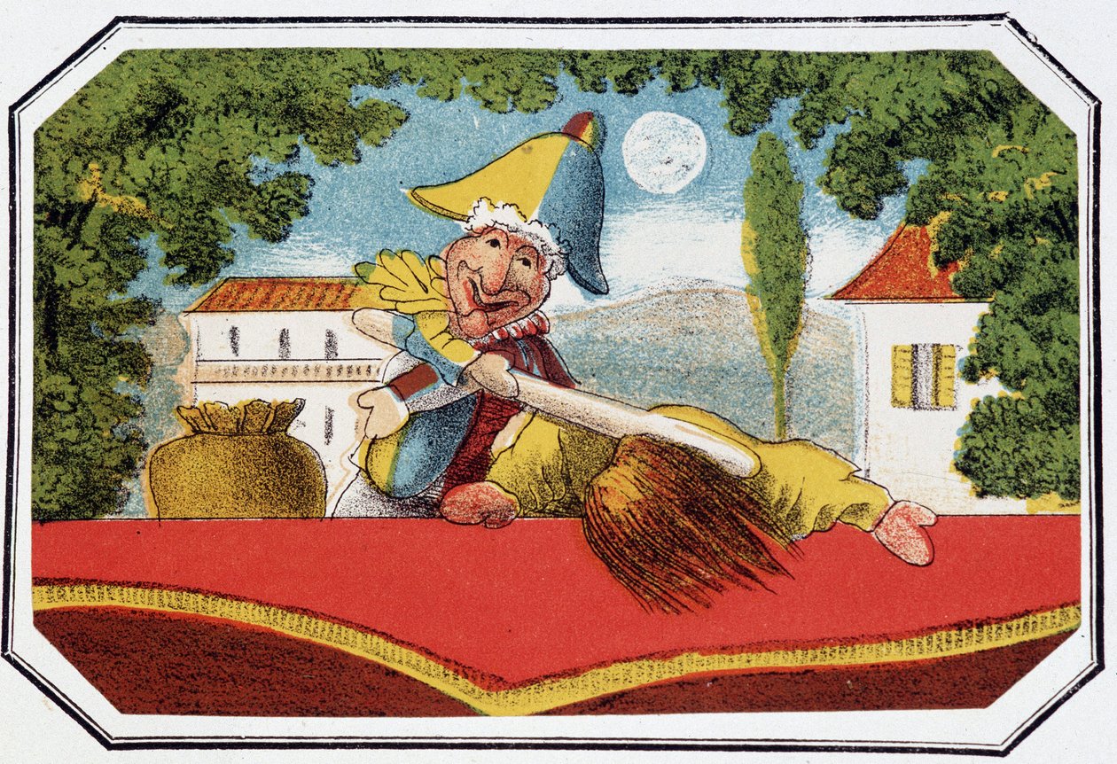 Les deux amis - Litografie, výňatek z Theatre des marionnettes du jardin des Tuileries, text a kresba Louis Edmond Duranty (1833-1880), Paříž od Louis Edmond Duranty