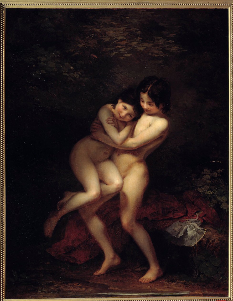 Obraz Bathers od Louise Edouarda Rioulta (1790-1855) 1831 Amiens, Musee de Picardie od Louis Edouard Rioult