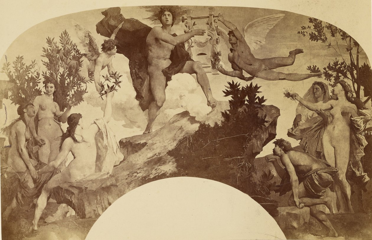 Apollón přijímá lyru od Louis Emile Durandelle