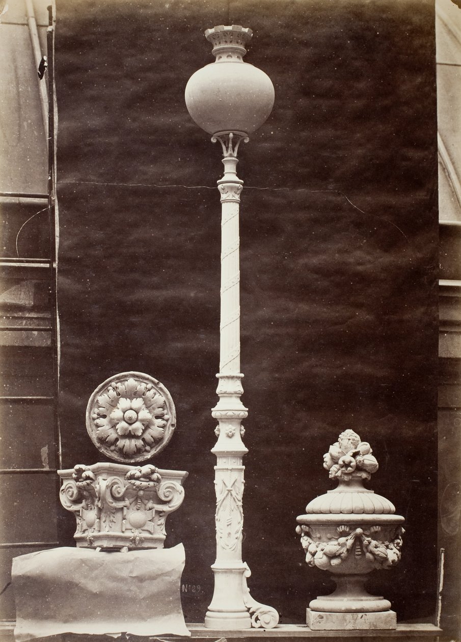 Detaily interiéru a svícny, Théâtre du Vaudeville, Paříž od Louis Emile Durandelle