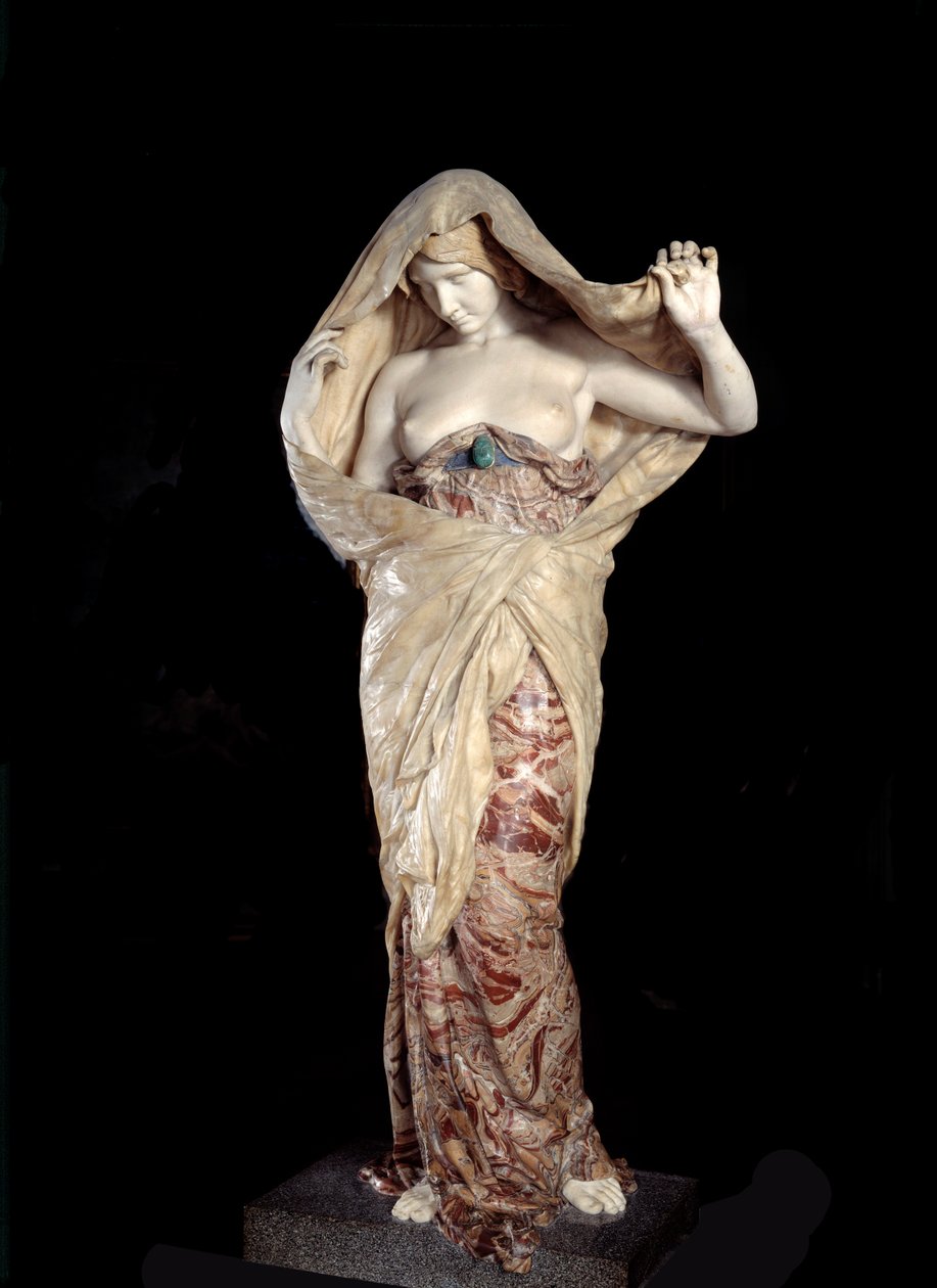 Příroda odhalená ve vědě Socha z mramoru a onyxu Louis Ernest Barrias (1841-1905) 1899. Paříž, Musee d