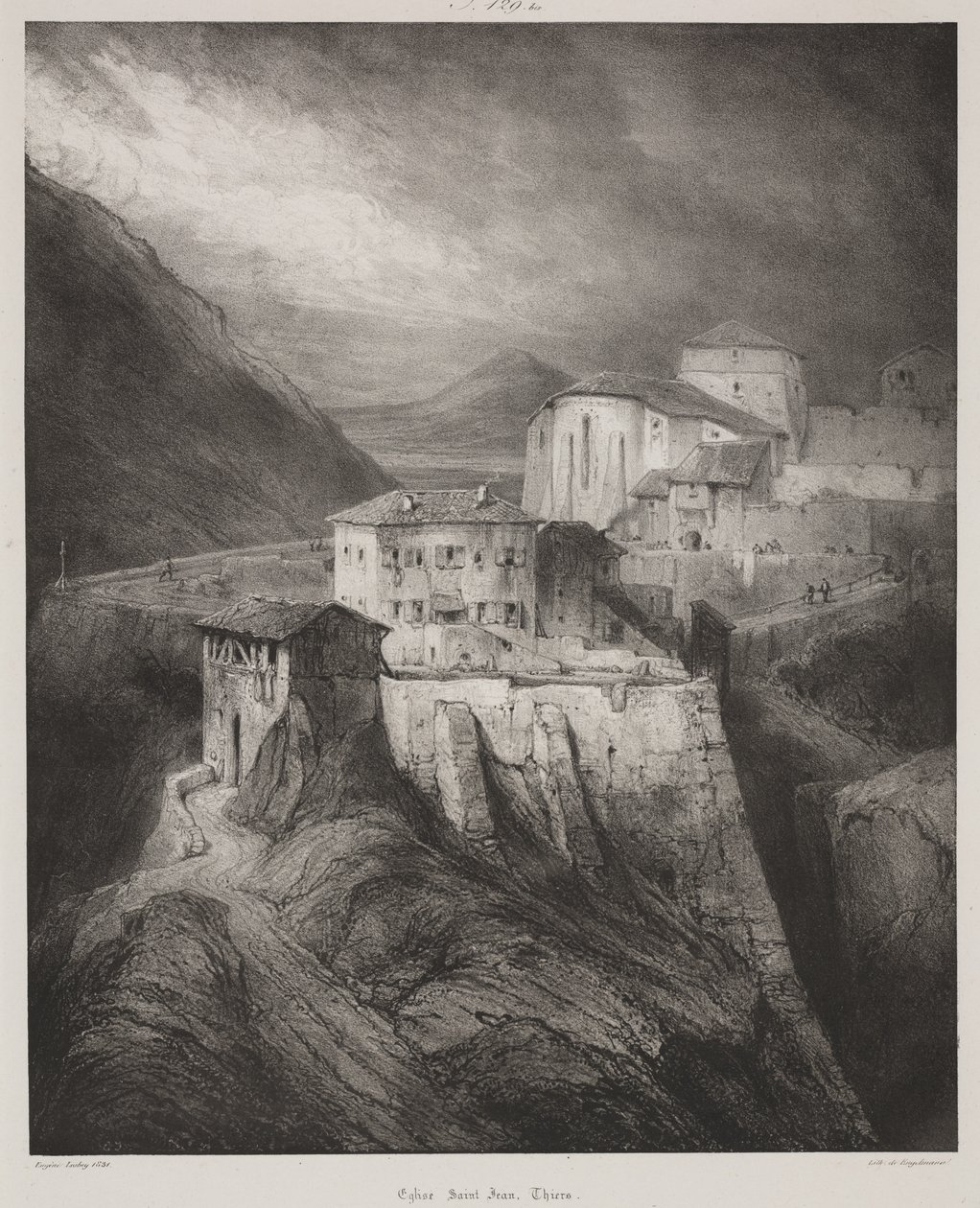 Kostel Saint Jean, Thiers, Auvergne od Louis Eugene Gabriel Isabey