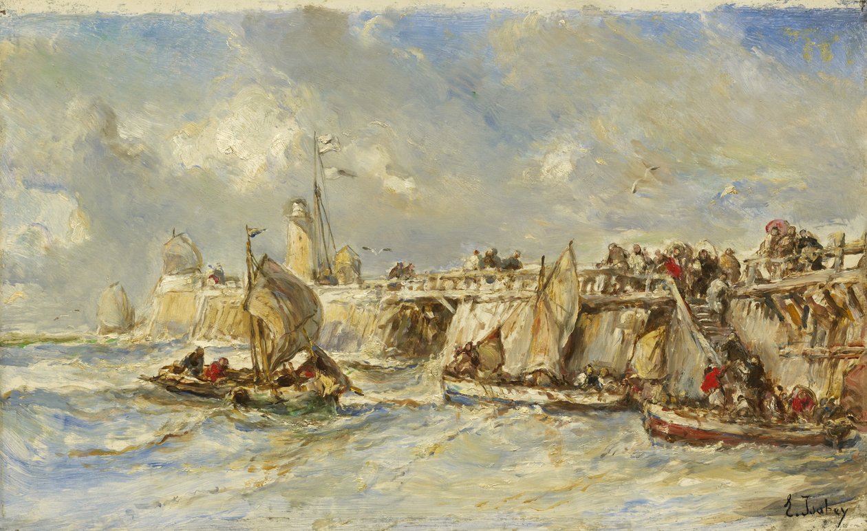 Přistávací plocha na molu, kolem roku 1860 od Eugene Isabey