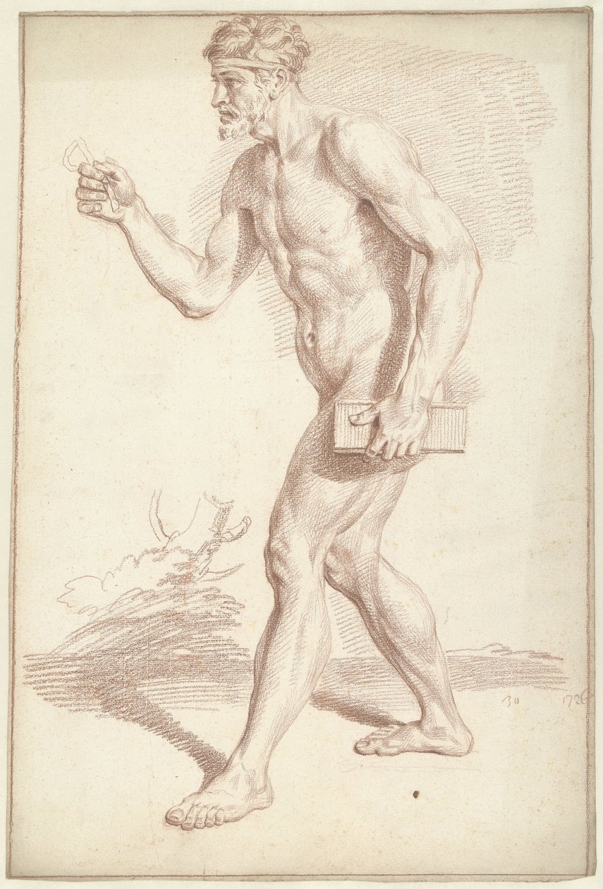 Mužský akt, chůze, vlevo od Louis Fabritius Dubourg