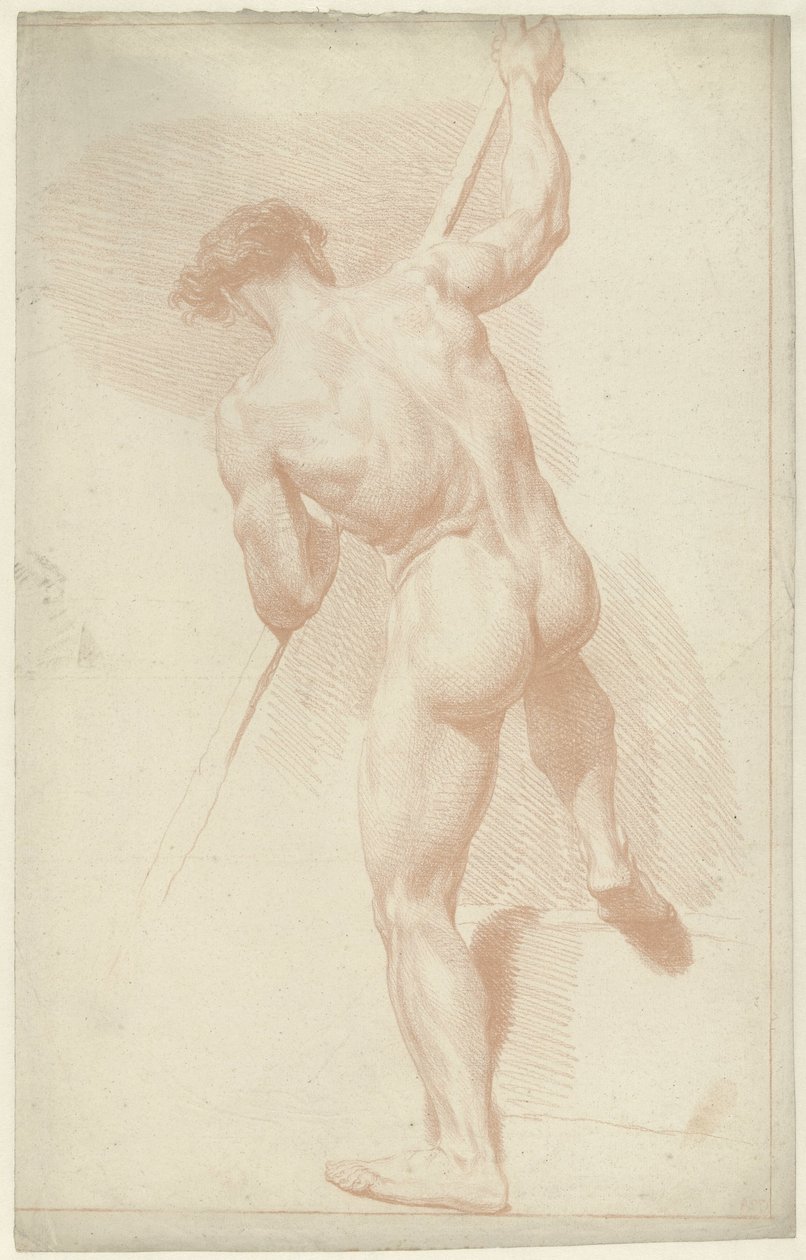 Mužský akt, stojící, při pohledu zezadu od Louis Fabritius Dubourg