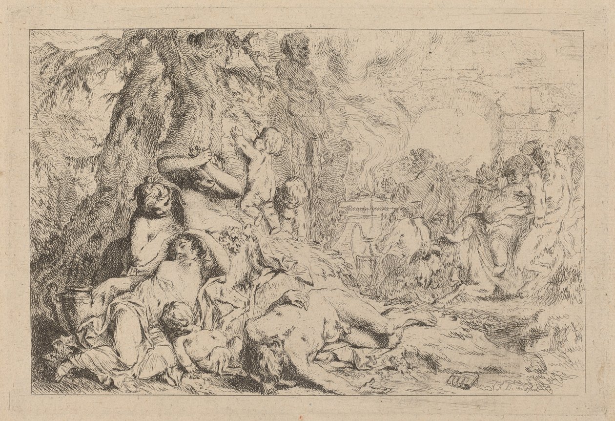 Pochod Silenus od Louis Felix de la Rue