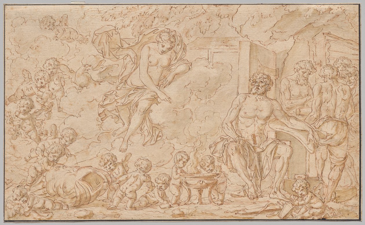 Venuše v Forge of Vulcan od Louis Felix de la Rue