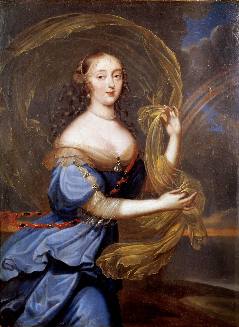 Portrét Francoise Athenais (Francoise-Athenais) od Rochechouarta Mortemarta, markýze de Montespan (nebo Madame de Montespan) (1640-1707), oblíbence Ludvíka XIV., zastoupeného v Iris Painting Ferdinandem Louisem Elle Le Jeune (1648-1717) Sun. 0,37x0,27m od Louis Ferdinand  Elle