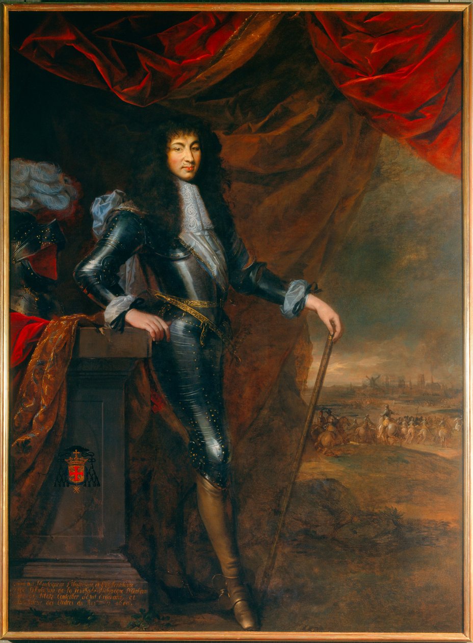 Portrét na nohou Ludvíka XIV. (1638 - 1715) mladého v brnění. Obraz připisovaný Louisi Ferdinandu Elle, starému (1612-1689) od Louis Ferdinand (c.1612 89) (attr.to) Elle