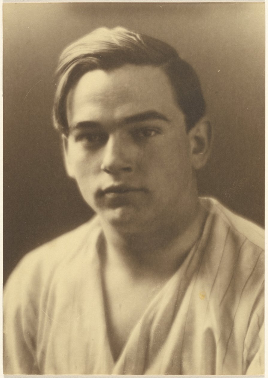 [Portrét mladého muže v pruhované košili] od Louis Fleckenstein