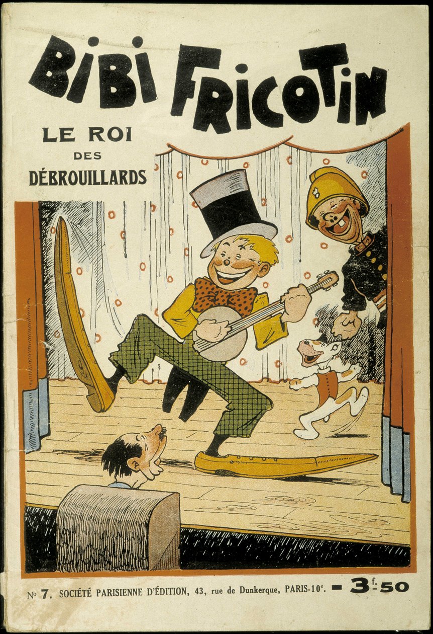Bibi Fricotin, král podvodníků (hraje na pódiu banjo) - cover N° 7. Louis Forton (1879-1934) od Louis Forton