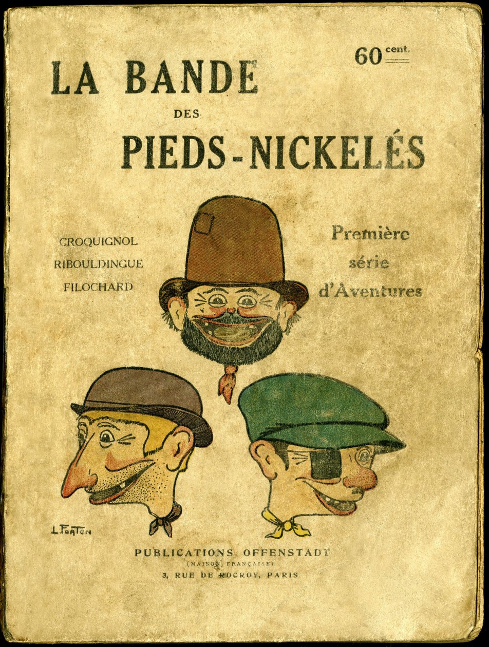 Ilustrace na obálce „“ la bande des pieds nickeles, premiéra série d’aventure “, kresba Louis Forton (1879-1934), publikace Offenstadt od Louis Forton