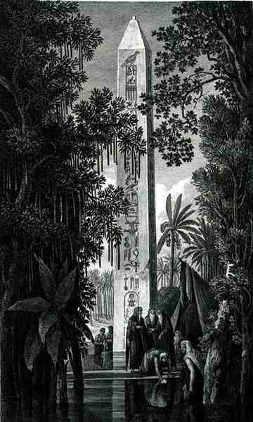 Obelisk of Mathariyyah, vyrytý Jean Antoine Pierron (fl. 1780-1812) ze svazku III 