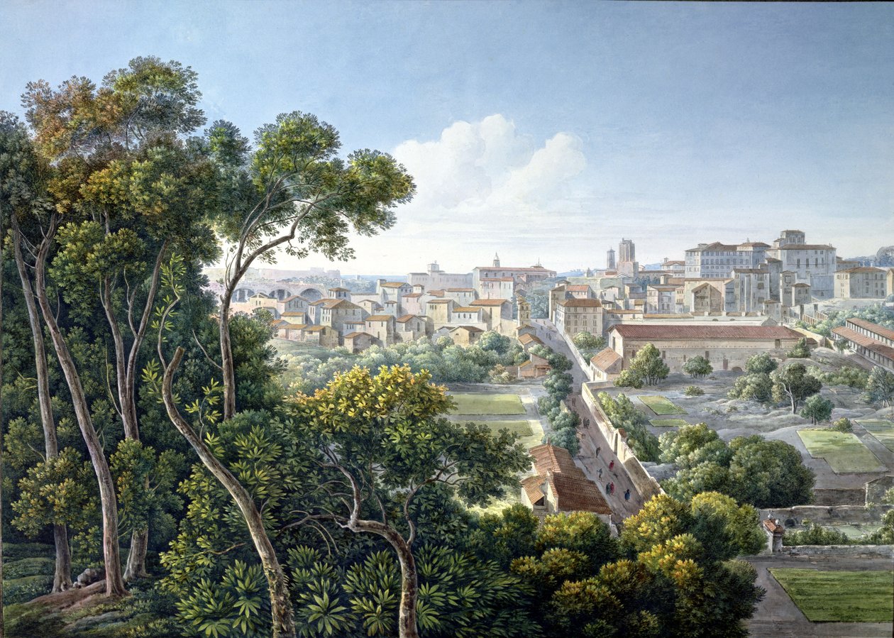Pohled na Viminale Hill, Řím, c.1800 od Louis Francois Cassas