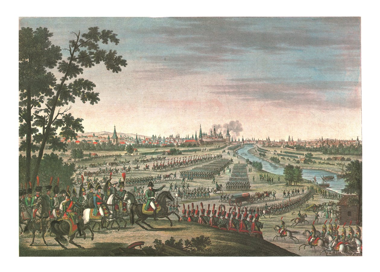 Vstup Francouzů do Moskvy, 14. září 1812, c1850 od Louis Francois Couche