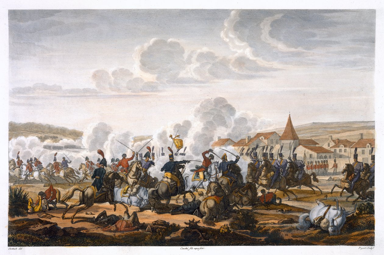 „Smrt prince Ludwiga Pruského v bitvě u Saalfeldu, 10. října 1806“. od Louis Francois Couche