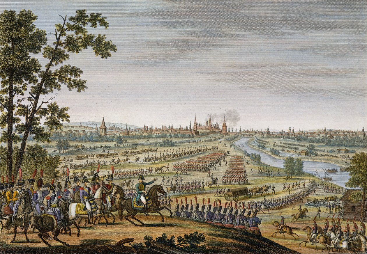 Vstup Francouzů do Moskvy, 14. září 1812, vyryl Edme Bovinet (1767-1832) (akvatinta) od Louis Francois Couche