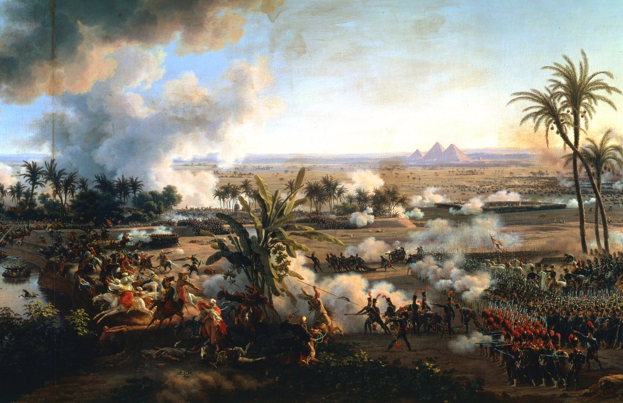 „Bitva u pyramid“, 21. července 1798, konec 18.–začátek 19. století od Louis Francois Lejeune