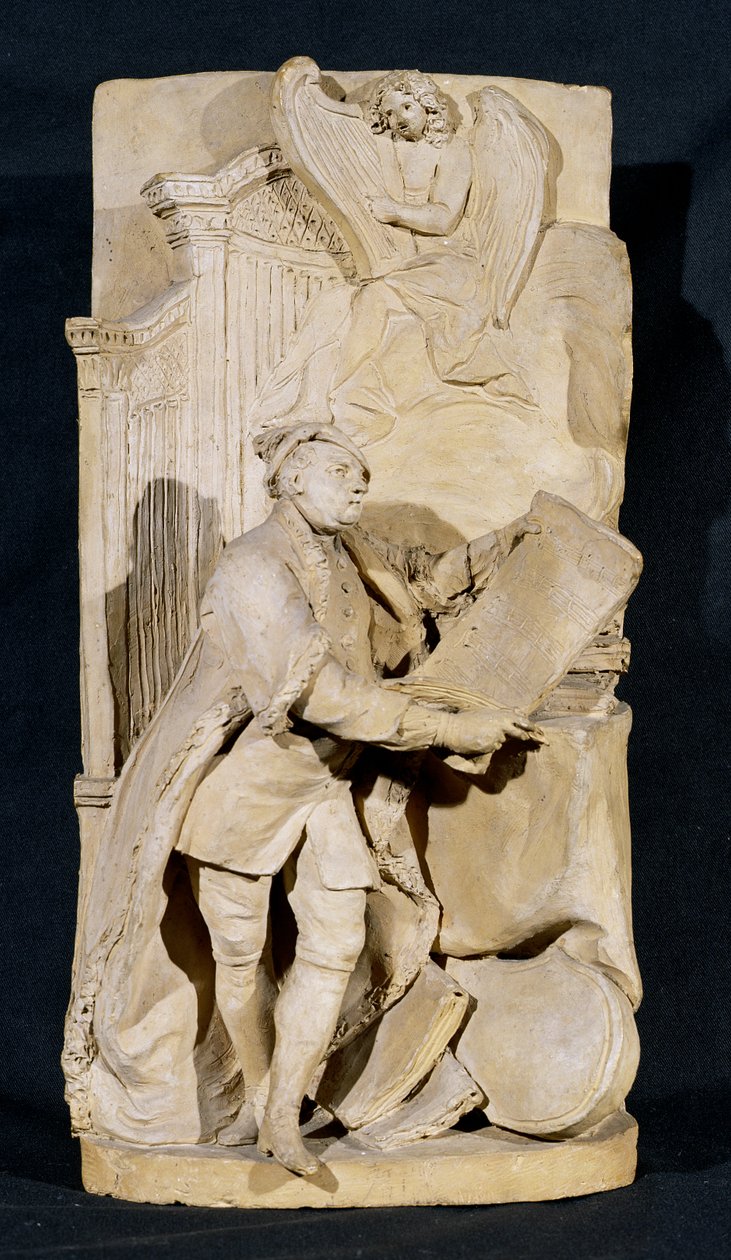 Modello pro pomník George Fredericka Händela (1685-1759) ve Westminsterském opatství, kolem roku 1760 (terakota) od Louis Francois Roubillac
