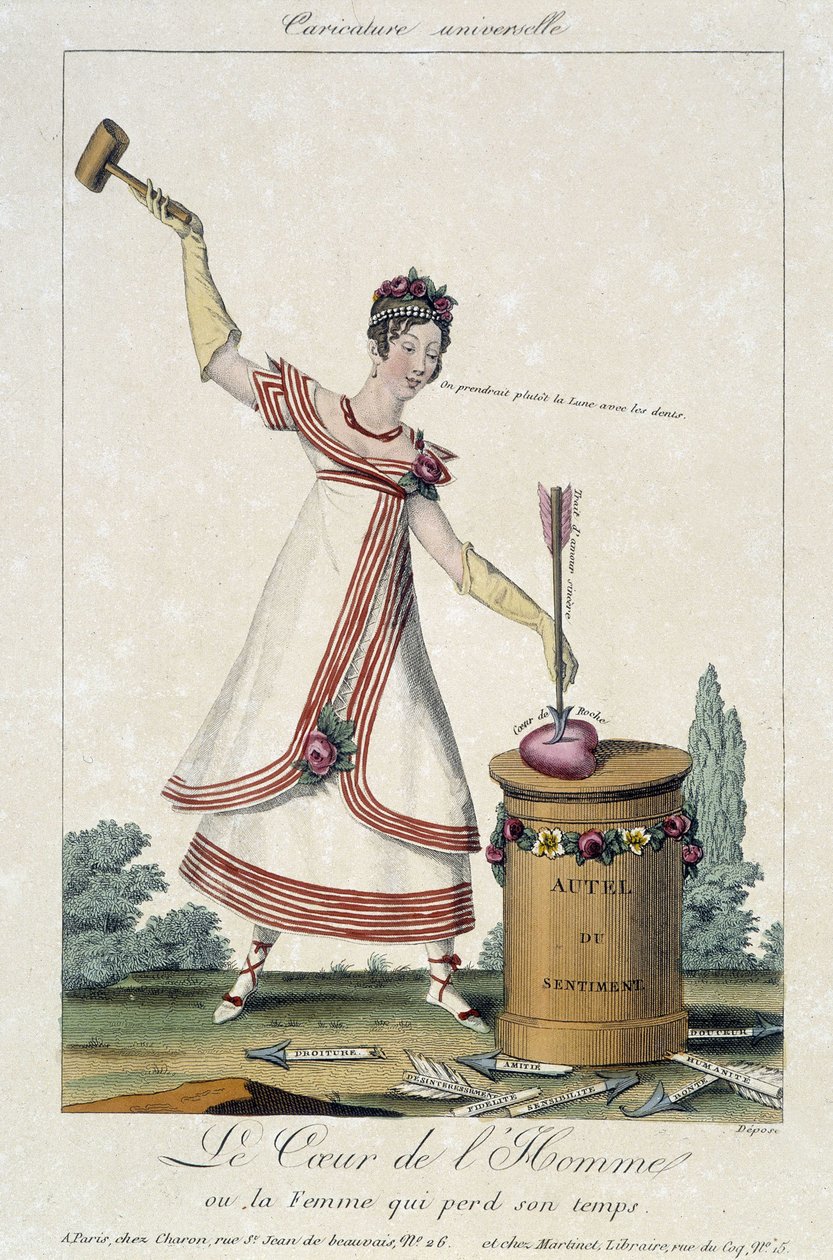 Karikatura o lásce: "Srdce muže nebo ženy, která ztrácí čas" - Carnavalet od Louis François Charon