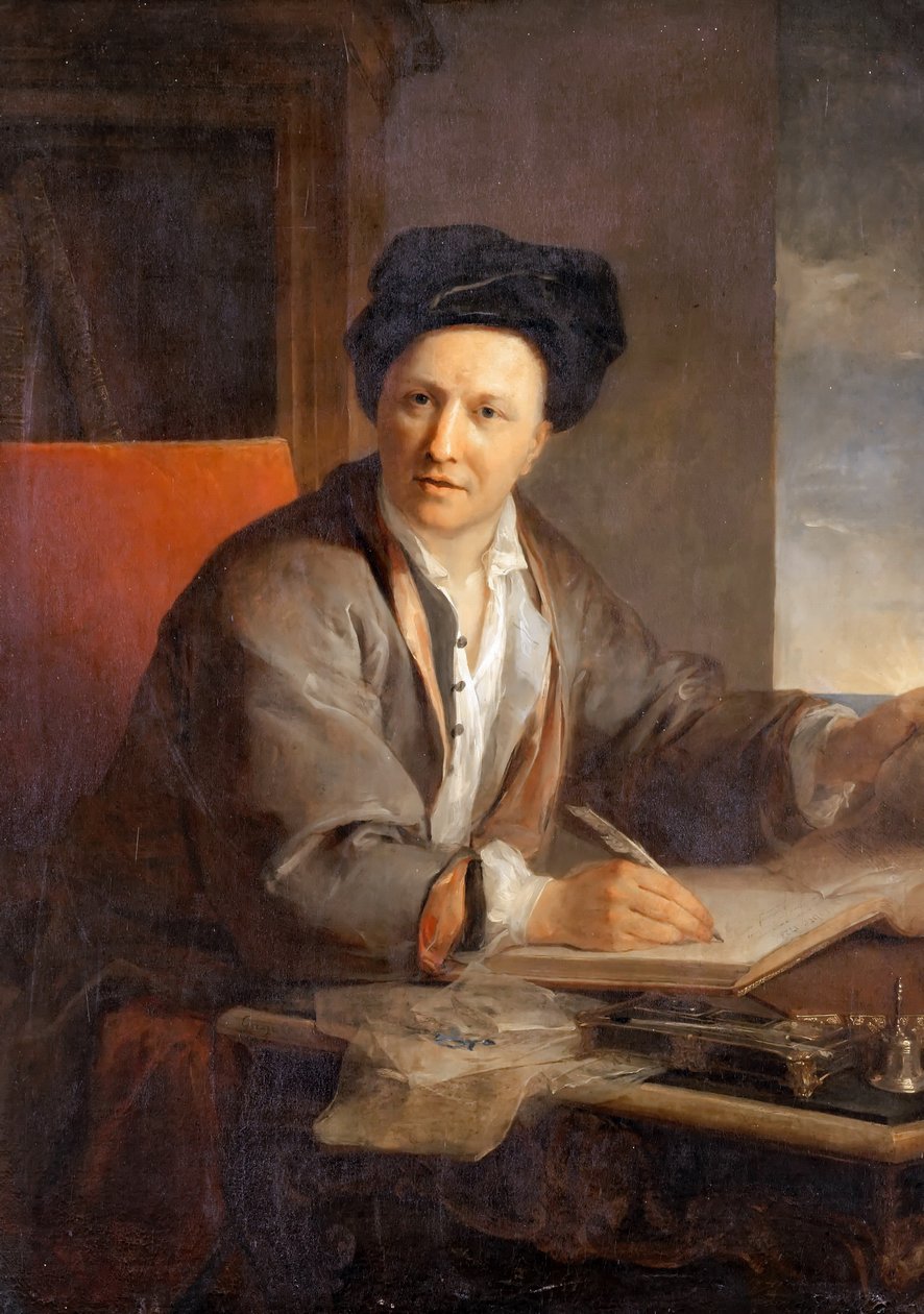 Portrét autora Bernarda le Bovier de Fontenelle 1657-1757 od Louis Galloche